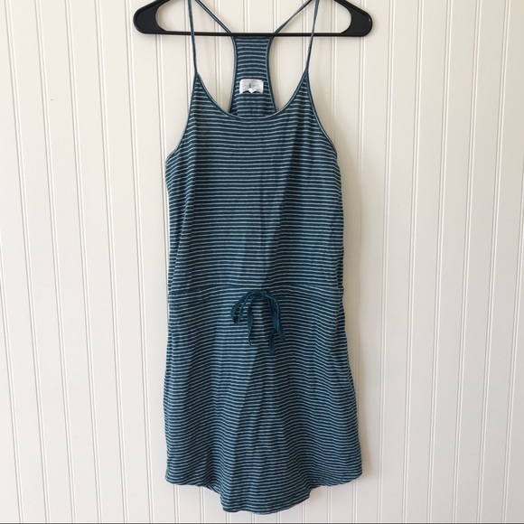 Lou & Grey Dresses & Skirts - Lou & Grey Teal and White Striped Linen Dress